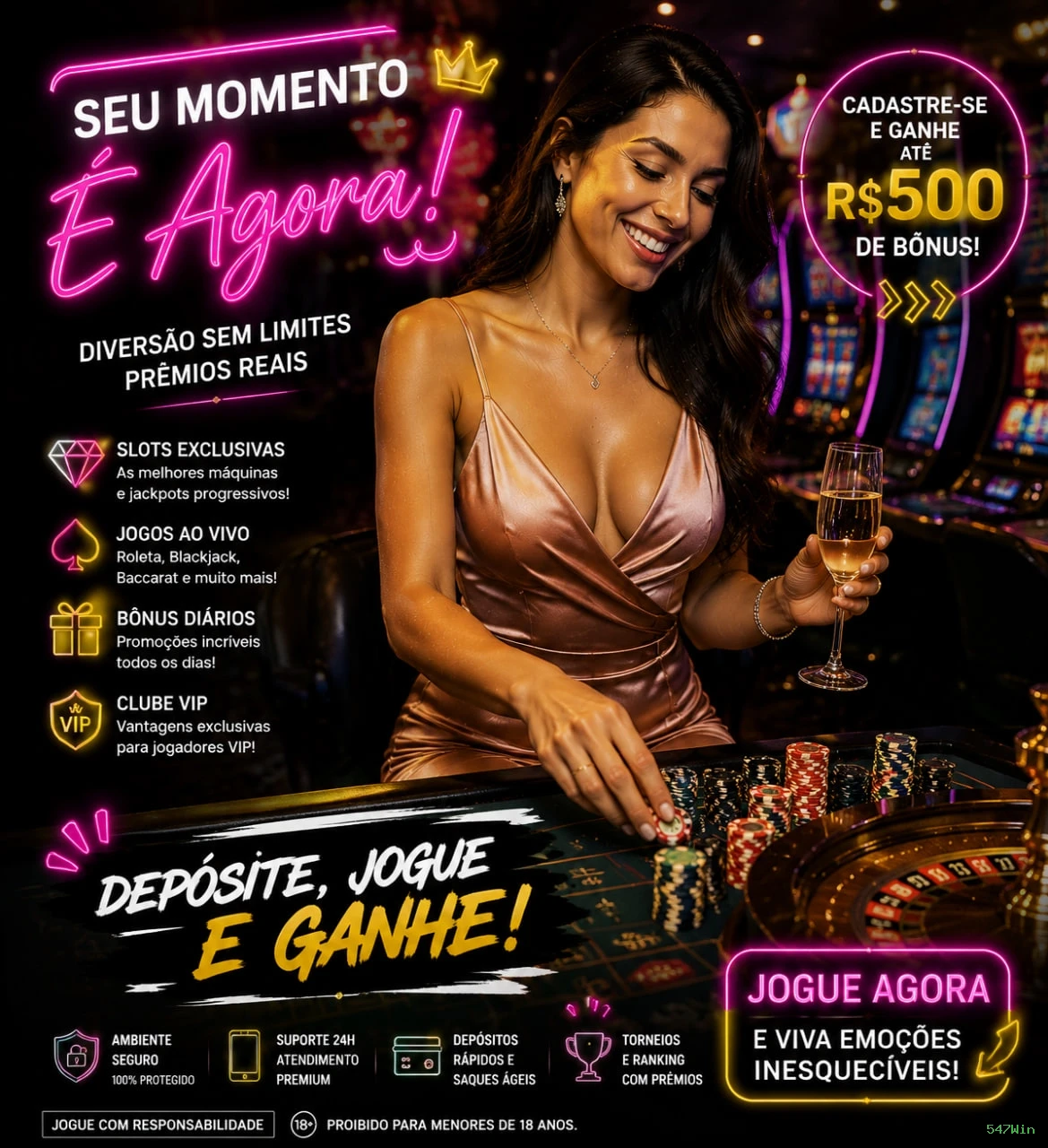 Aplicativo móvel 547Win para iOS e Android